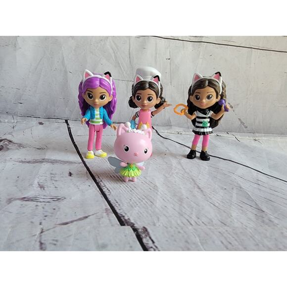 Gabbys Dollhouse Toy Figures Lot Of 3 Dolls 1 Cat Cake Toppers - Picture 1 of 6